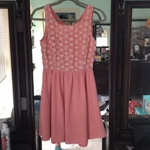 Pink and white flowers dress